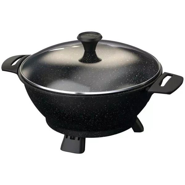 Starfrit The Rock Electric Multi-Pot Wok with Nonstick Cast-Aluminum Body and Bakelite Handles