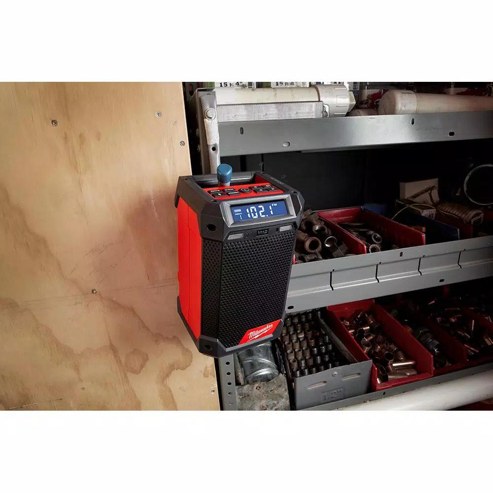 Milwaukee M12 12V Lithium-Ion Cordless Bluetooth AM/FM Jobsite Radio with Charger