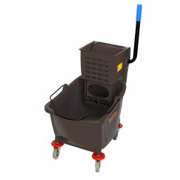 Alpine Industries 36 Qt. Mop Bucket with Side Press Wringer, Brown thumbnail 2
