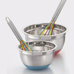 ExcelSteel Stainless Steel Tri-Color Silicone Coated Whisk Set, 8 in. and 10 in. (Set of 2) thumbnail 7