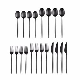 Cambridge Silversmiths Gaze Black Satin 20-Piece Flatware Set, Service for 4 thumbnail 2