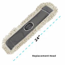 Alpine Industries 24 in. Cotton Dust Dry Mop Replacement Heads, 3-Pack thumbnail 2