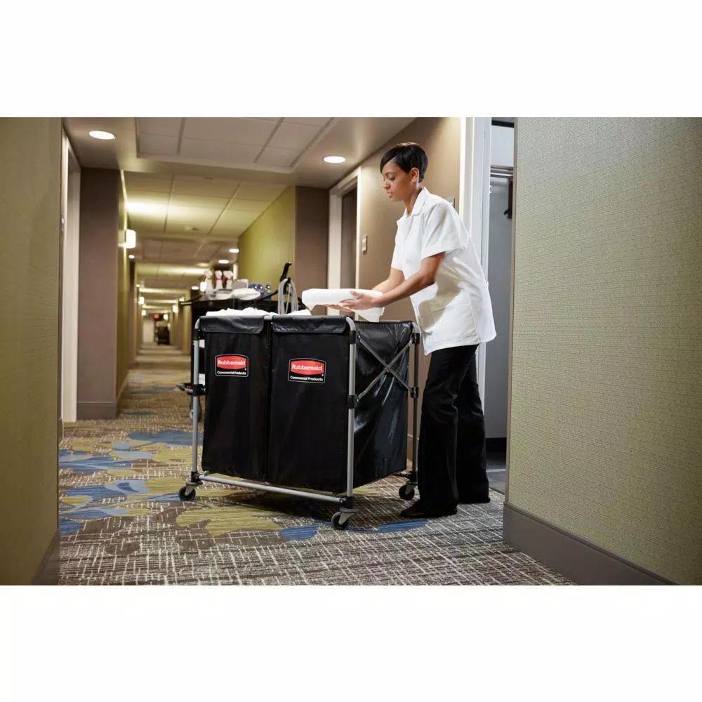 Rubbermaid Commercial Products Executive 8-Bushel Collapsible Multi-Stream X-Cart with Stainless Steel Frame