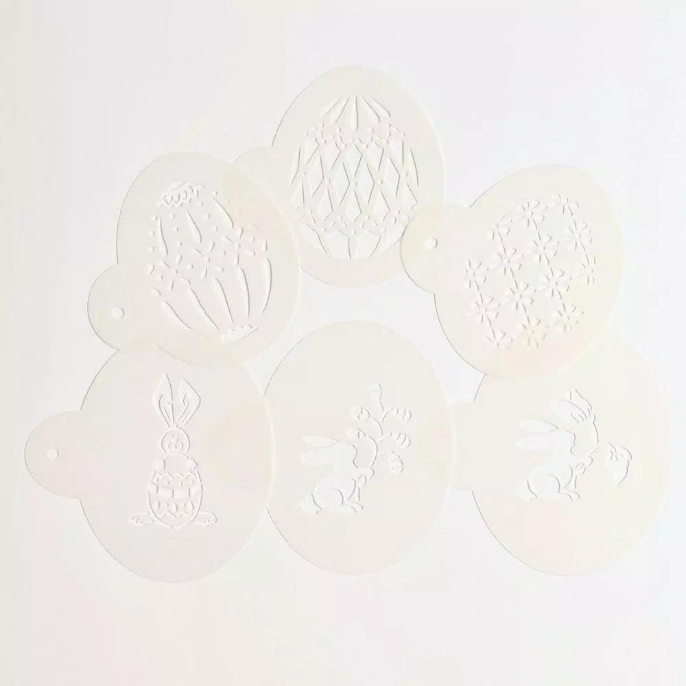 Designer Stencils Faberge Eggs and Easter Bunnies Cookie Stencil Bundle, 6-Pattern Set
