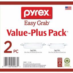 Pyrex Easy Grab Glass Bakeware Value Pack, 2-Piece Rectangular Baking Dish Set thumbnail 2
