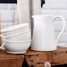 CASAFINA Fattoria 69 fl. oz. White Ceramic Stoneware Pitcher thumbnail 3