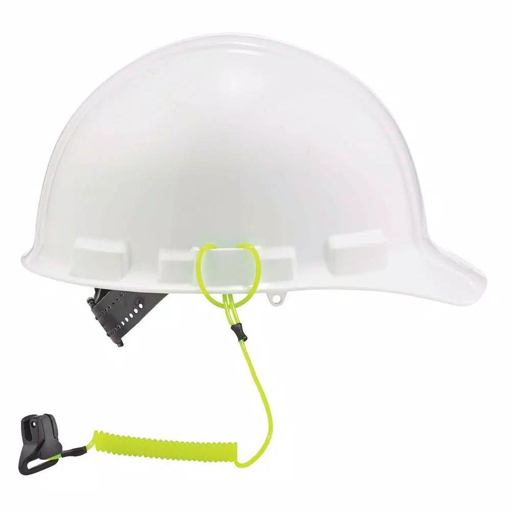 Ergodyne Squids 3158 Lime Coil Hard Hat Lanyard with Double Lock Buckle