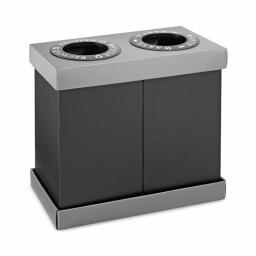 Alpine Industries 28 Gal. Black 2-Compartment Indoor Trash and Recycling Bin thumbnail 1