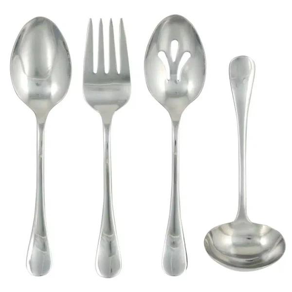 Ginkgo Varberg 4-Piece Hostess Serving Set, 18/0 Stainless Steel with Mirror Finish
