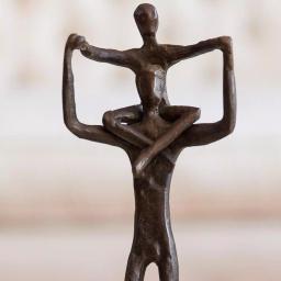 Danya B Proud Father and Child Bronze Sculpture - Handcrafted Sand Cast Metal Statuary thumbnail 3