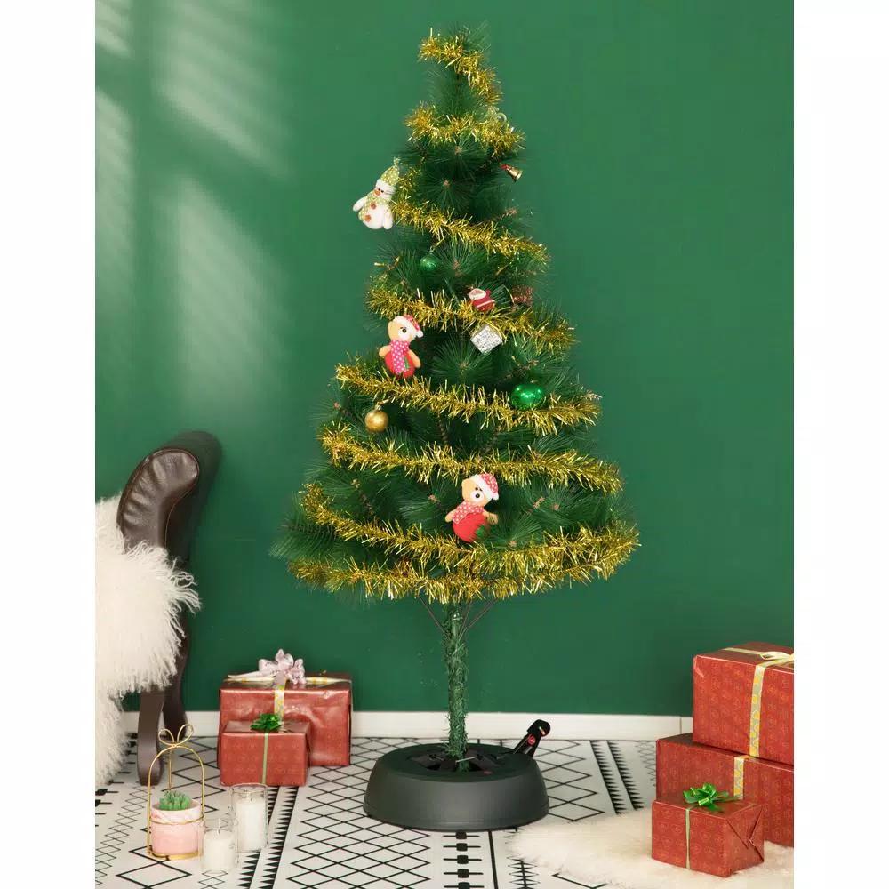 Unbranded Automatic Green Plastic Foot Pedal Christmas Tree Stand with Water Level Indicator