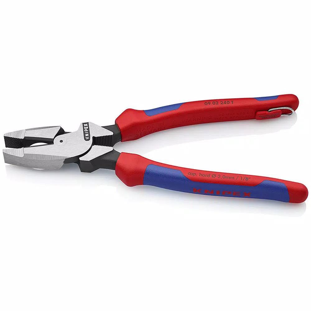 KNIPEX 9.5 in. High Leverage Lineman's Pliers with Dual-Component Comfort Grips and Tether Attachment