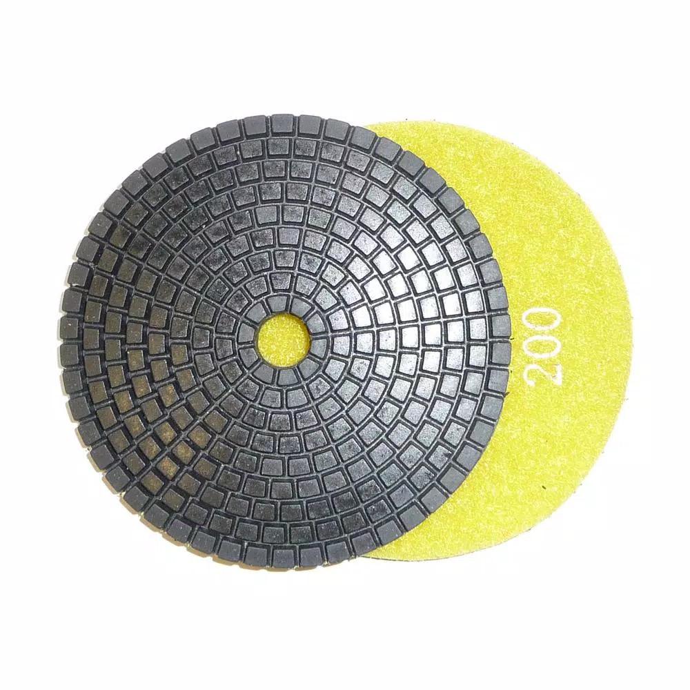Unbranded JHX 4 in. Wet Diamond Polishing Pad Set for Granite and Concrete with Semi-Rigid Back Holder (7-Piece)