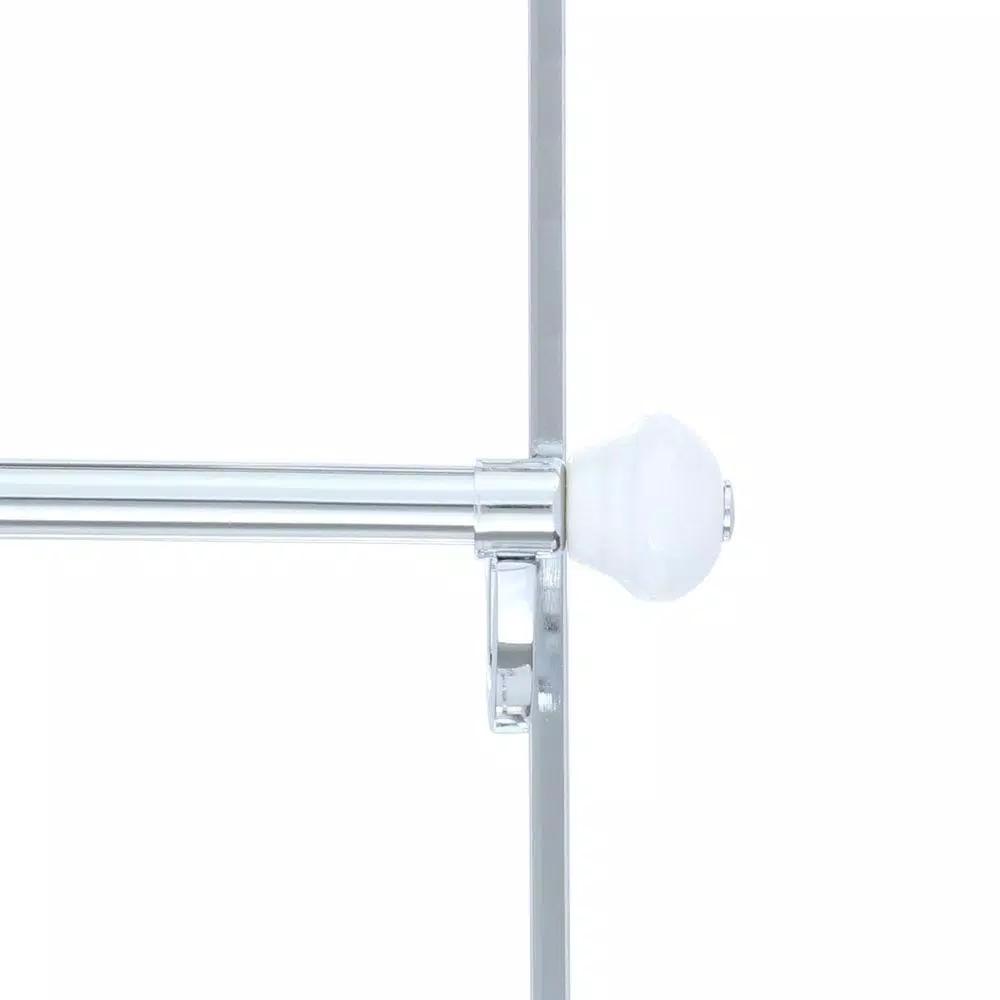 interDesign York Over Shower Door Towel Rack, 3-Bar Stainless Steel Organizer in White and Chrome