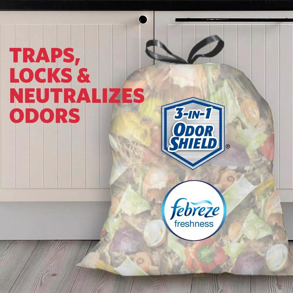 Glad 13 Gallon Tall Kitchen Trash Bags with Febreze Mediterranean Lavender OdorShield, Drawstring, 40-Count