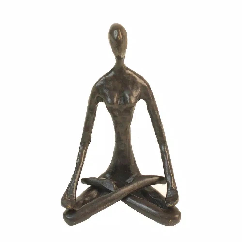 Danya B Female Yoga Lotus Cast Bronze Sculpture