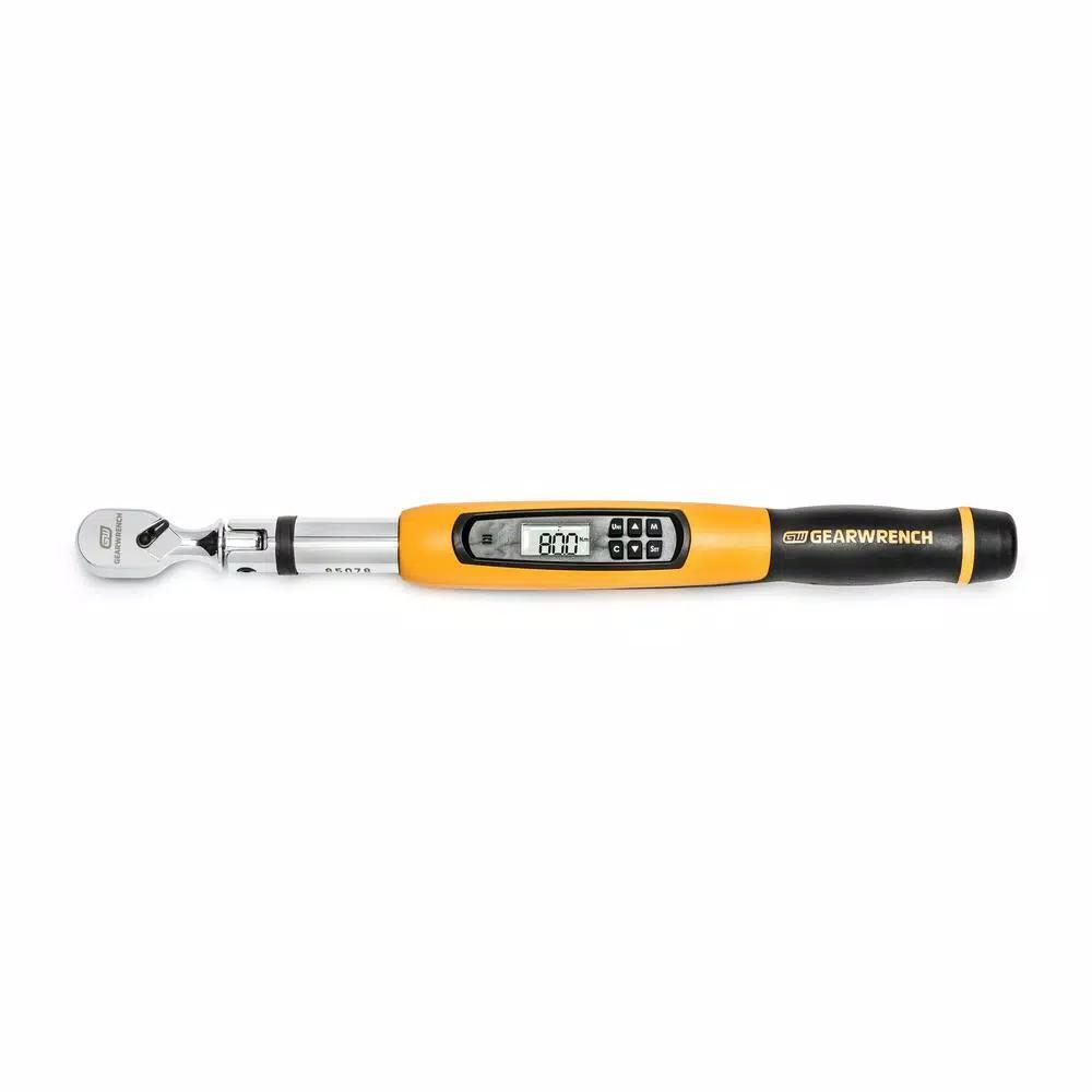 GearWrench 1/2 in. Flex Head Electronic Torque Wrench with Angle, 25-250 ft./lbs.