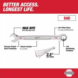 Milwaukee 3/4 in. SAE Ratcheting Combination Wrench thumbnail 2