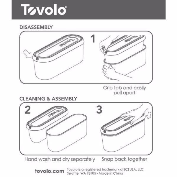 Tovolo Glide-A-Scoop 1.5 Qt. Ice Cream Tub, Insulated Airtight Reusable Freezer Container with Non-Slip Base