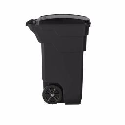 Suncast Commercial 32 Gal. Gray Plastic Wheeled Trash Can with Attached Lid thumbnail 2