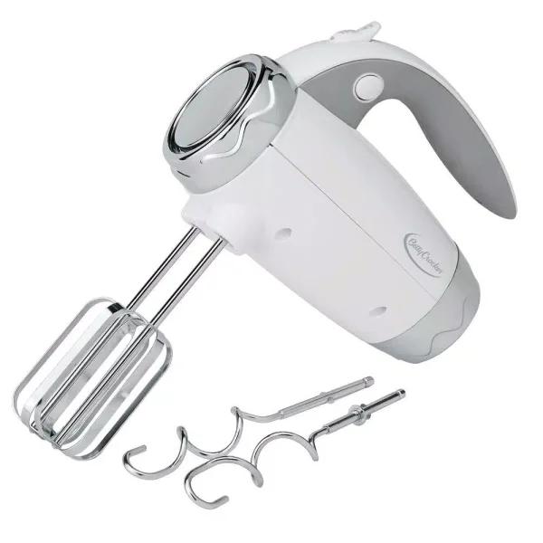 Betty Crocker 7-Speed White Hand Mixer with Beater Attachments