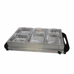 MegaChef 2.5L Stainless Steel Buffet Server and Warming Tray with 4 Removable Food Containers thumbnail 3