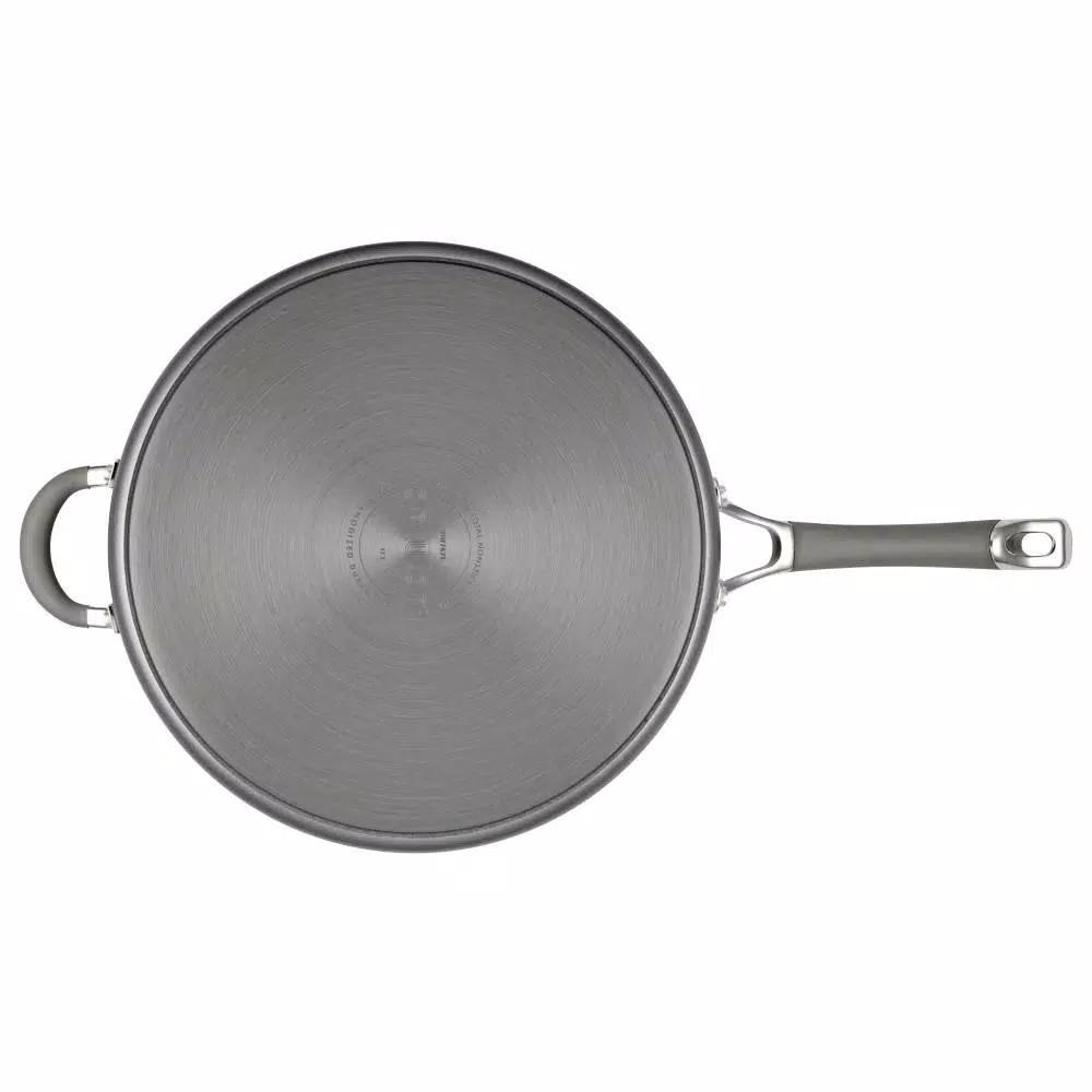Circulon Elementum 5 qt. Hard-Anodized Aluminum Nonstick Saute Pan with Glass Lid, Oyster Gray