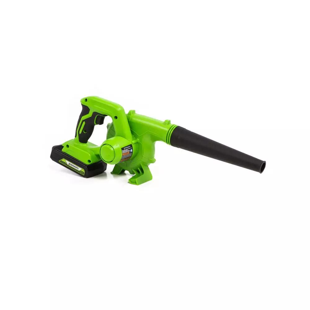 Greenworks 24V Cordless Handheld Blower and Vacuum Kit with 2.0 Ah USB Battery and Charger