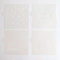Designer Stencils Winter Wonderland & Let It Snow Cookie Stencil Bundle - 4 Pattern Set thumbnail 1