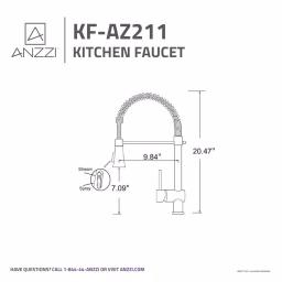 ANZZI Carriage Single Handle Kitchen Faucet, Brushed Nickel, Modern Deck Mount thumbnail 3
