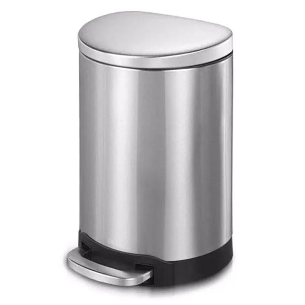 Innovaze 10.6 Gal. Stainless Steel Semi-Round Step-On Trash Can with Fingerprint-Free Finish