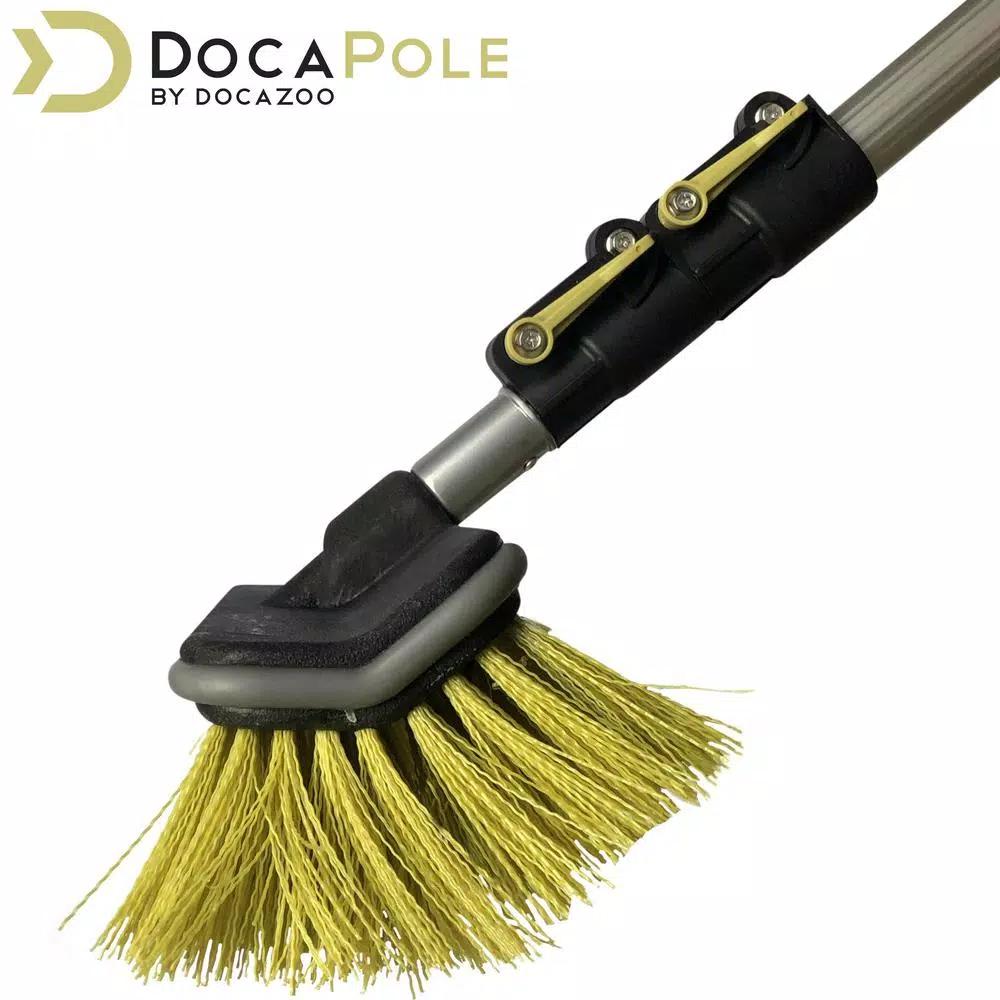 DocaPole Hard Bristle Scrub Brush Kit with 12 ft. Telescopic Extension Pole
