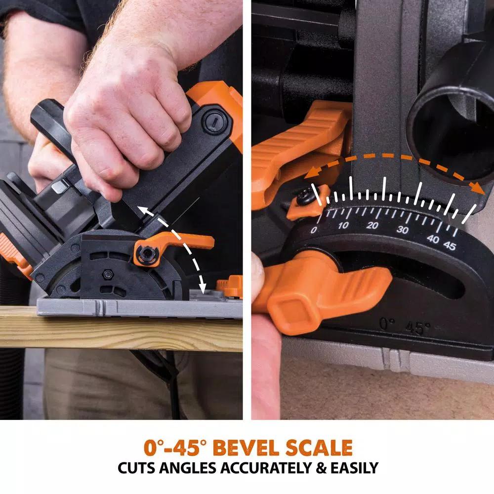 Evolution Power Tools 15 Amp 7-1/4 in. Corded Circular Track Saw Kit with 40 in. Track and Multi-Material Blade