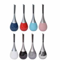 Unbranded Water Drop Ceramic Toilet Bowl Brush and Holder Set - Navy Blue thumbnail 2