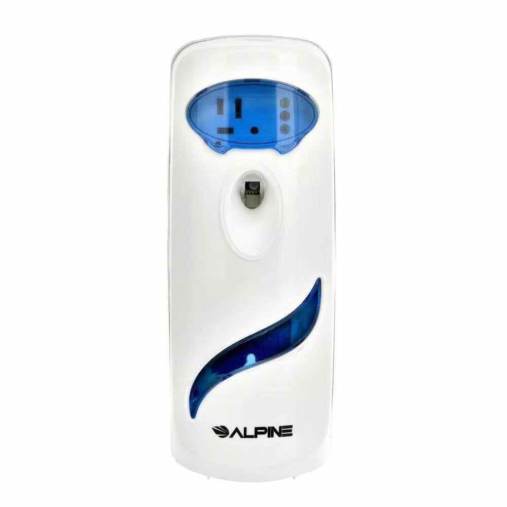 Alpine Industries Deluxe Automatic Aerosol Air Freshener Dispenser, 8.5 oz. Capacity, Blue/White