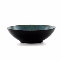Elama Floral Accents 16-Piece Blue Stoneware Dinnerware Set, Service for 4 thumbnail 7