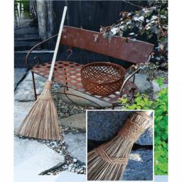 Unbranded 18 in. Multi-Surface Coconut Bristle Outdoor Garden Broom with Wood Handle thumbnail 3
