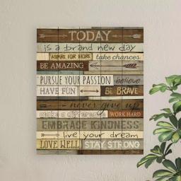 P Graham Dunn Today is a Brand New Day Wood Pallet Sign - Rustic Farmhouse Wall Decor thumbnail 2