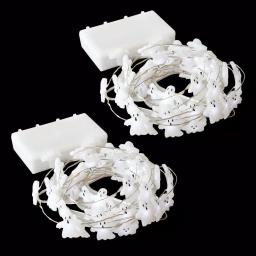LUMABASE 8 ft. 40-Light Battery Operated LED Ghost String Lights, Waterproof Submersible Set of 2 thumbnail 1