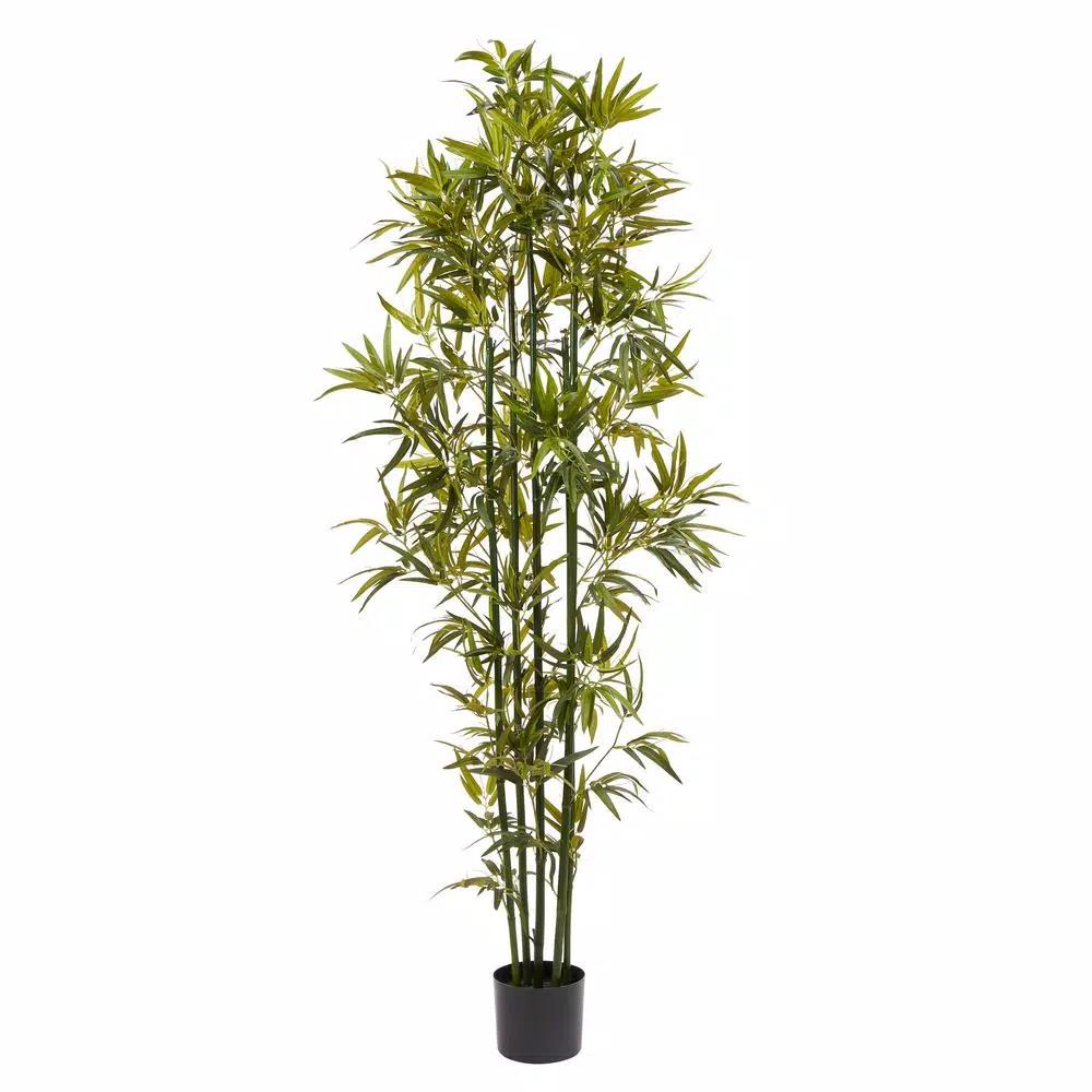Pure Garden 72 in. Artificial Bamboo Plant with Black Pot