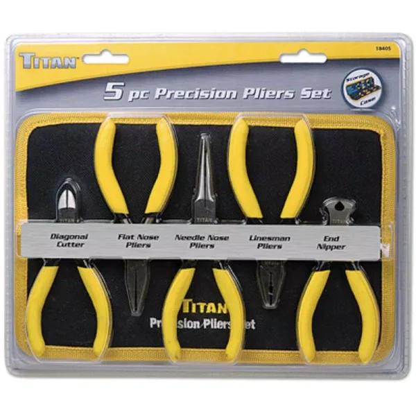 TITAN 5-Piece Precision Pliers Set with Storage Case