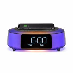 iHome TIMEBOOST GLOW Color Changing Bluetooth Alarm Clock Speaker with Qi Wireless Charging thumbnail 1