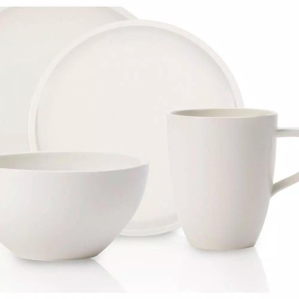 Villeroy & Boch Artesano 4-Piece White Porcelain Dinnerware Set, Service for 1