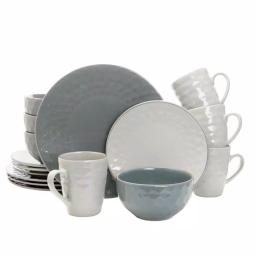 Elama Tahitian Grand 16-Piece Blue Stoneware Dinnerware Set, Service for 4 thumbnail 1