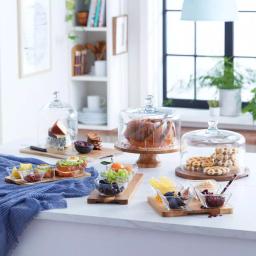 Libbey Acaciawood 5-Piece Antipasto Serving Set with 4 Glass Bowls and Wood Board thumbnail 6