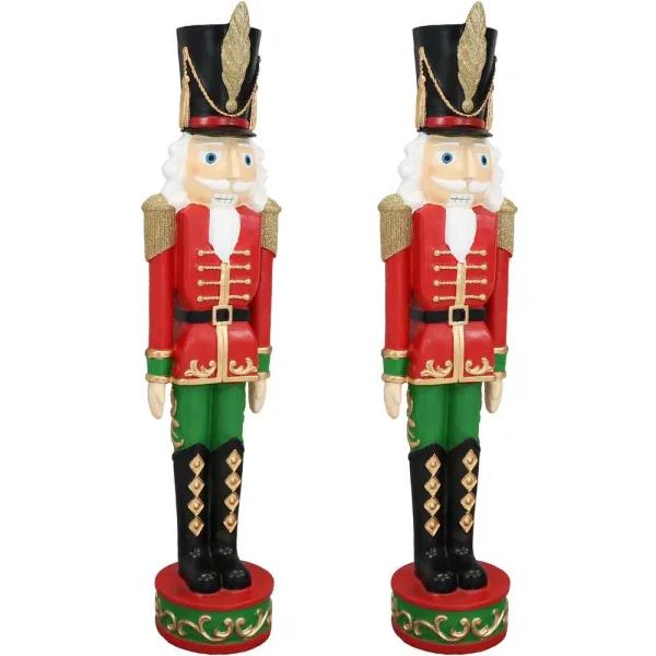 Sunnydaze Decor 37.5 in. Kristoff Nutcracker Soldier Christmas Sculpture (Set of 2)