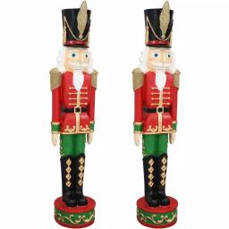 Sunnydaze Decor 37.5 in. Kristoff Nutcracker Soldier Christmas Sculpture (Set of 2) thumbnail 1