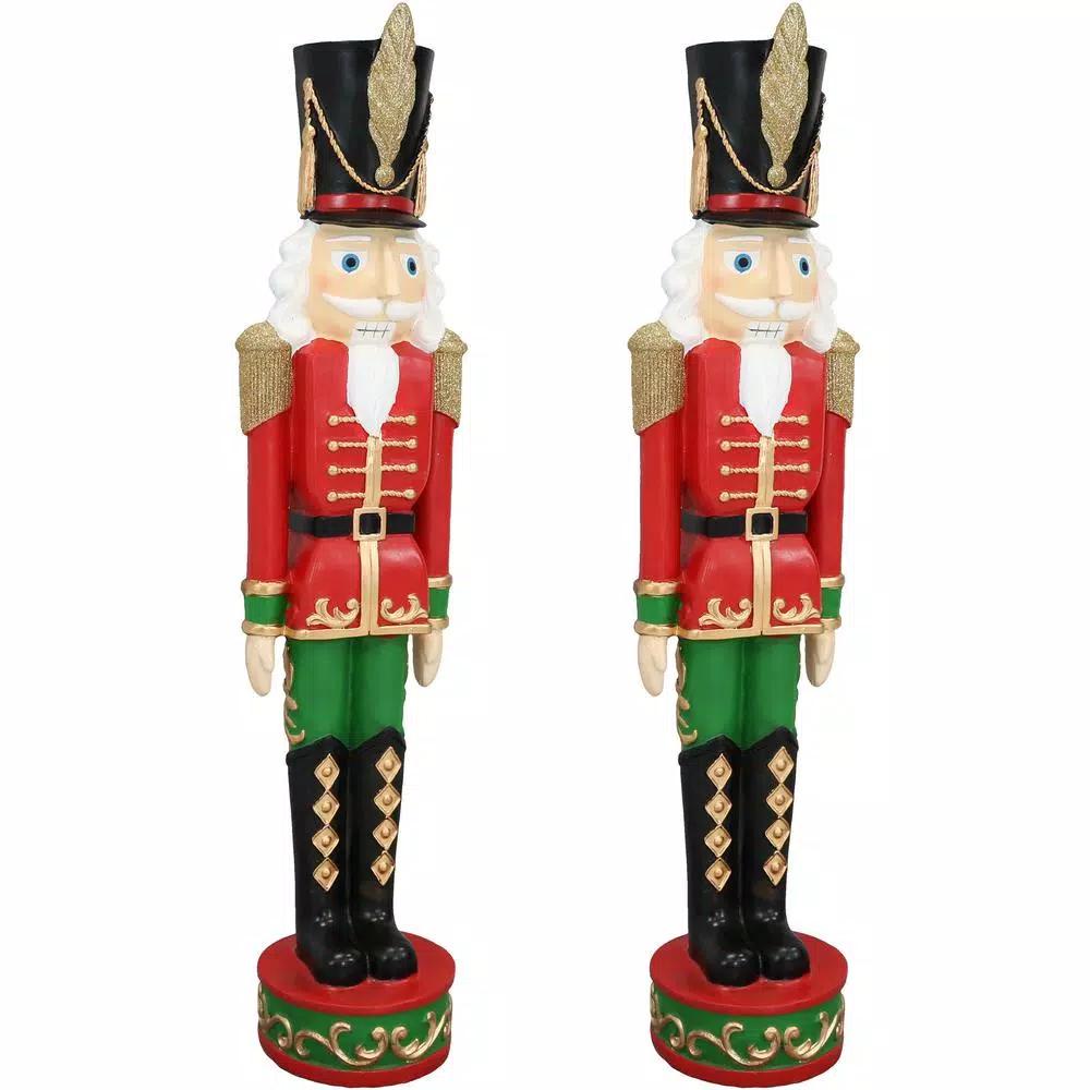 Sunnydaze Decor 37.5 in. Kristoff Nutcracker Soldier Christmas Sculpture (Set of 2)