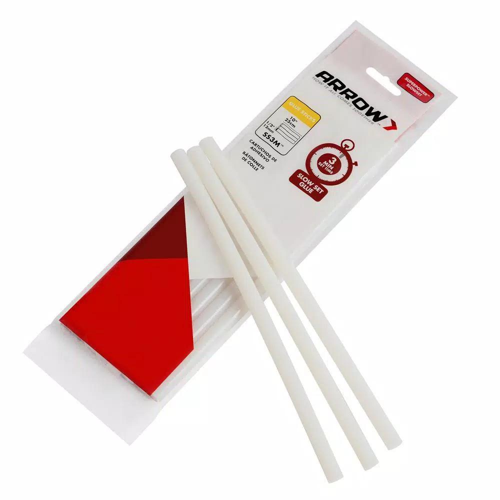 Arrow SS3M Slow Set Glue Sticks, 1/2 in. Diameter, 12 Pack