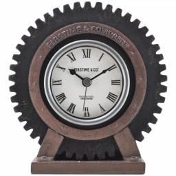FirsTime & Co. Gear Tabletop Analog Clock - Satin Black & Aged Rust thumbnail 4